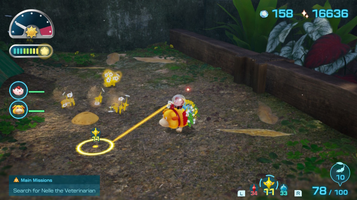 Throw Pikmin to check for buried treasure.